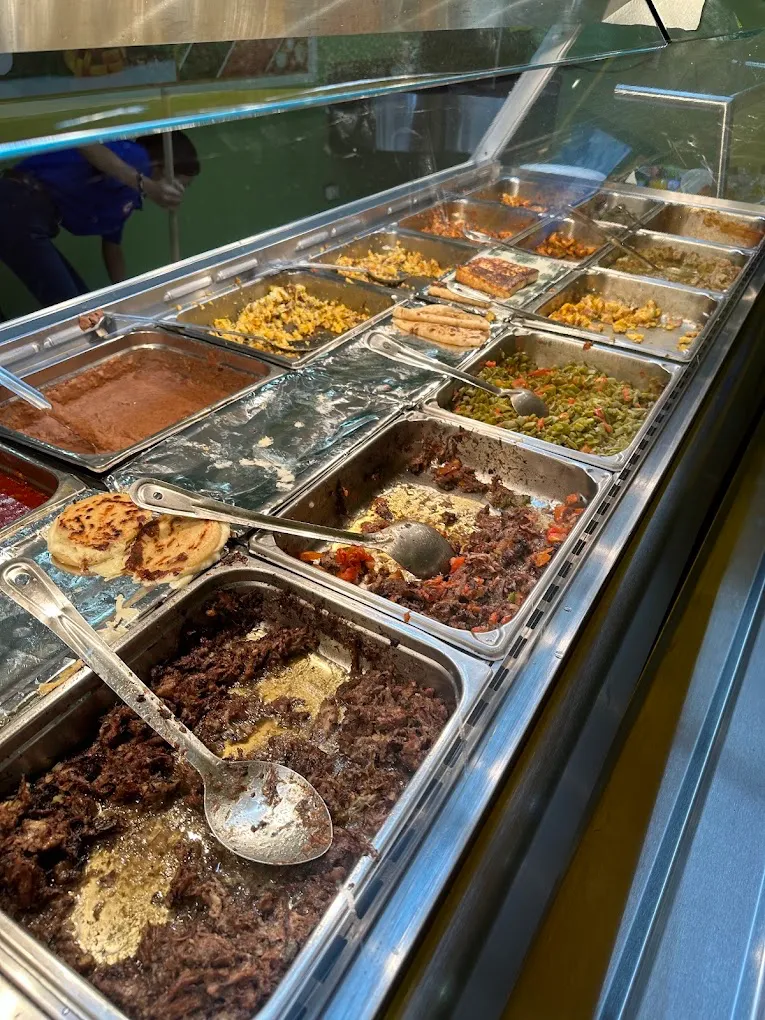Stew counter with machacado, nopales and gorditas